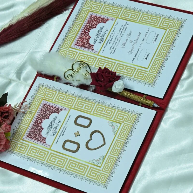Star Design Nikah Nama Red - Image 3